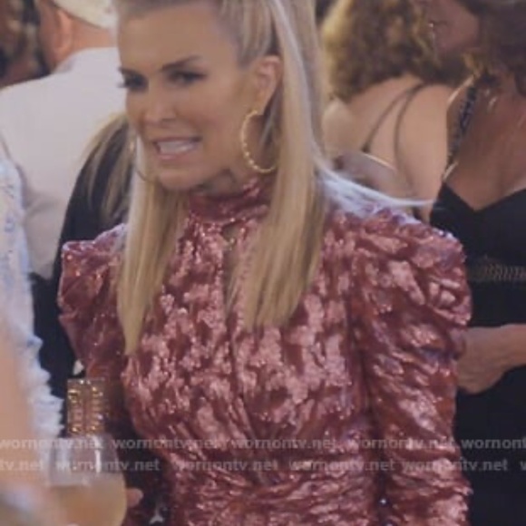 Jonathan Simkhai Metallic Vine Jacquard Mock Neck Dress - Picture 16 of 16